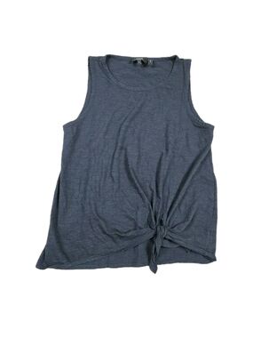 Theory Tank Top Tie Waist Size S Navy Blue Cotton Casual Elevated Basic Summer
